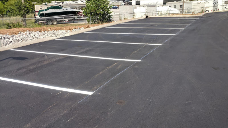 New stripes in vet parking lot